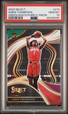 Low Pop 2023 Panini Select Amen Thompson Green/White/Purple Prizm RC PSA 10 #274