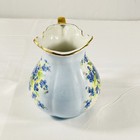 Vintage Hand painted Blue Floral Flowers Porcelain China 6” Pitcher Gold Trim — photo 5