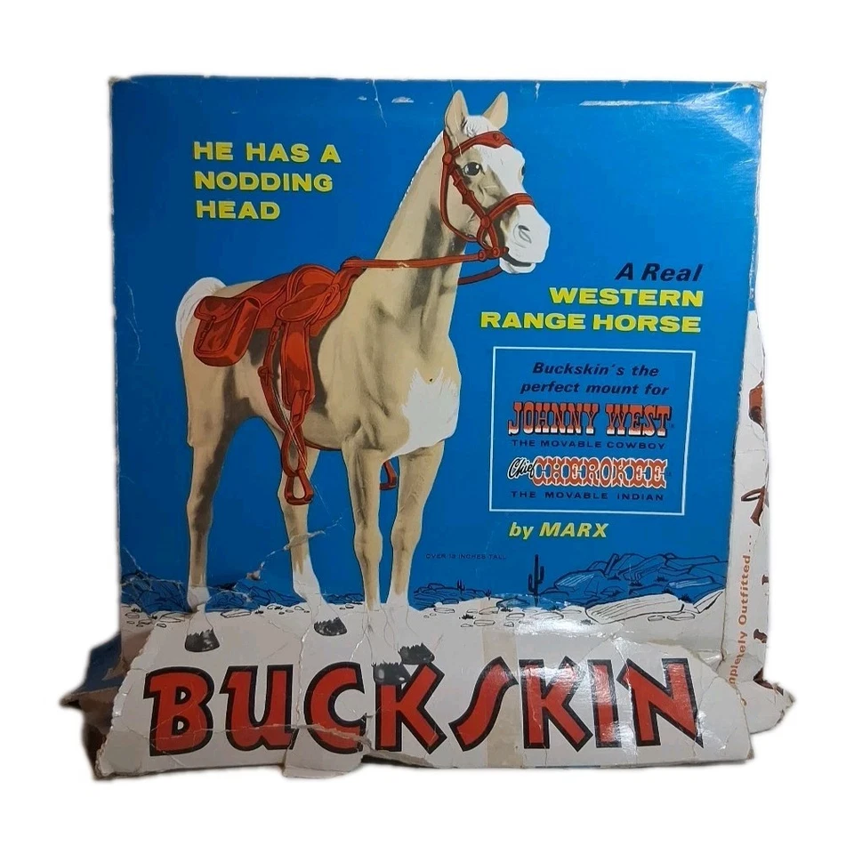 MARX JOHNNY WEST PIEL DE CIERVO ASINTIENDO CON CABEZA CABALLO CON CAJA Y TACHUELAS SURTIDO #2036 Foto 2 de 4
