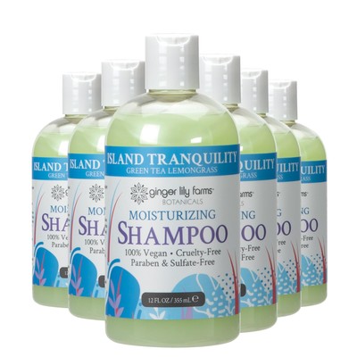 Moisturizing Shampoo for All Hair Types, Island Tranquility, 100% Vegan & Cru...