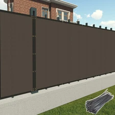 Patio 6ft Fence Privacy Screen Outdoor Heavy Duty Cover Mesh Brown UV Blockage