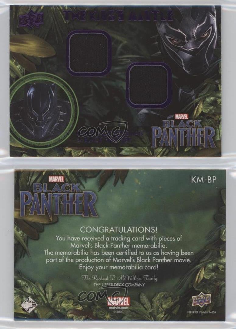 2018 Upper Deck Marvel The King's Mantle Memorabilia Black Panther #KM-BP 6wp thumbnail 3
