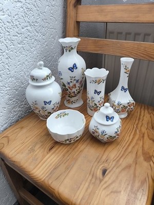 Aynsley Cottage Garden Porzellan Konvolut 6-teilig Vasen Schalen Top Zustand