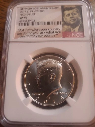 2014 D Kennedy Silver Half Dollar High Relief SP69 NGC
