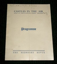 Castles in the Air 44th St Theatre NYC 1916 Program Vernon & Irene nice RARE