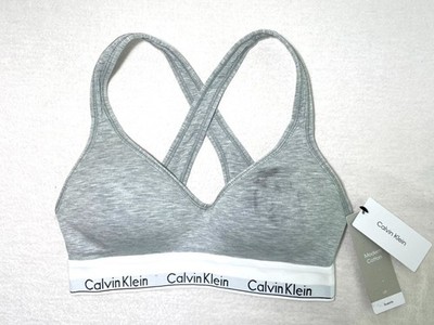 NWD Calvin Klein Women's S Modern Cotton Padded Lift Bralette Bra QF1654 Gray