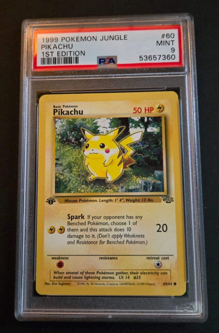 Pikachu Pokémon TCG Grade 9 Jungle Individual Collectible Card