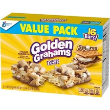 Golden Grahams breakfast cereal treat Bars S'mores,Snack Bars 16 Ct, 16.96 oz