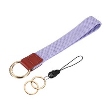 6.8" Keychain Wristlet, Key Chain Wristlet Bracelet with Double Rings Lavender