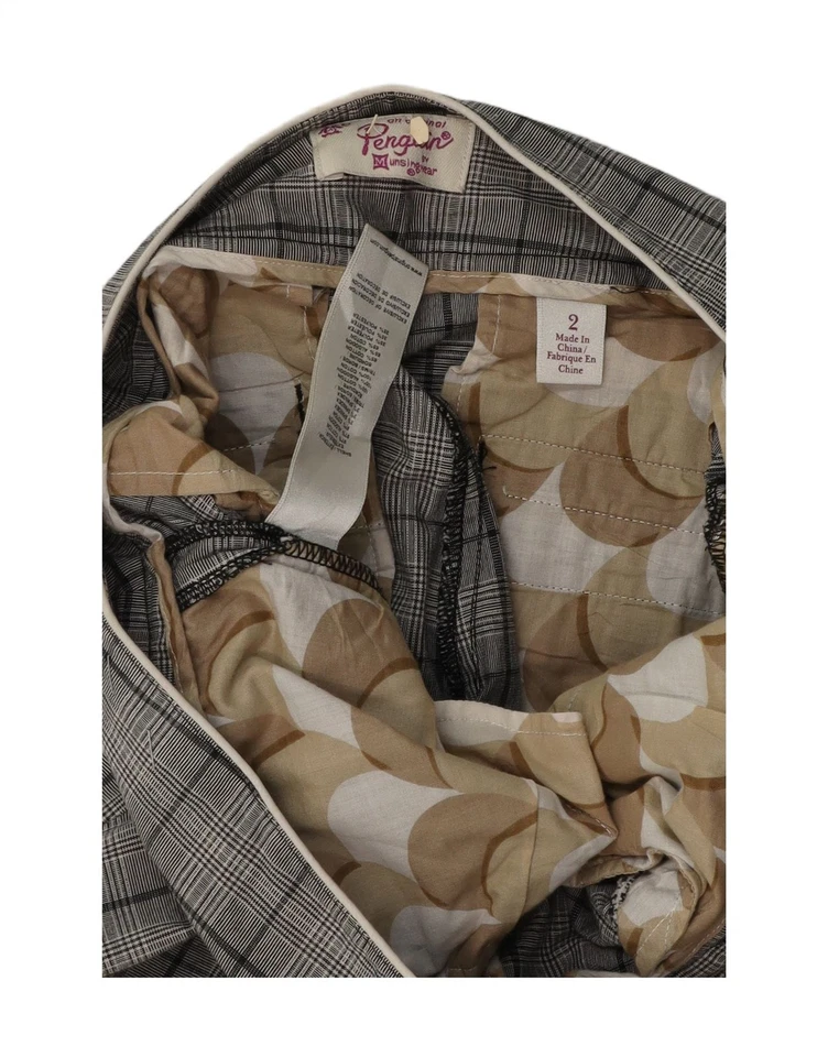Pantalones informales PENGUIN para mujer tiro medio corte boot EE. UU. 2 XS W30 L32 grises a cuadros DY04 Foto 4 de 4
