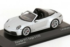 Minichamps 1/43 Porsche 911 992-2 Targa 4 GTS Cabriolet 2024 Silver Model Car