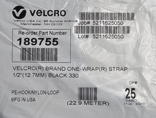 VELCRO Brand One Wrap Strap Part 189755 1/2" x 75'  25 yards 