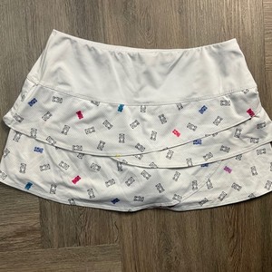 Lucky in Love Gummy Bear Tiered Tennis Skort Girls Medium 8-10 White Golf Sport