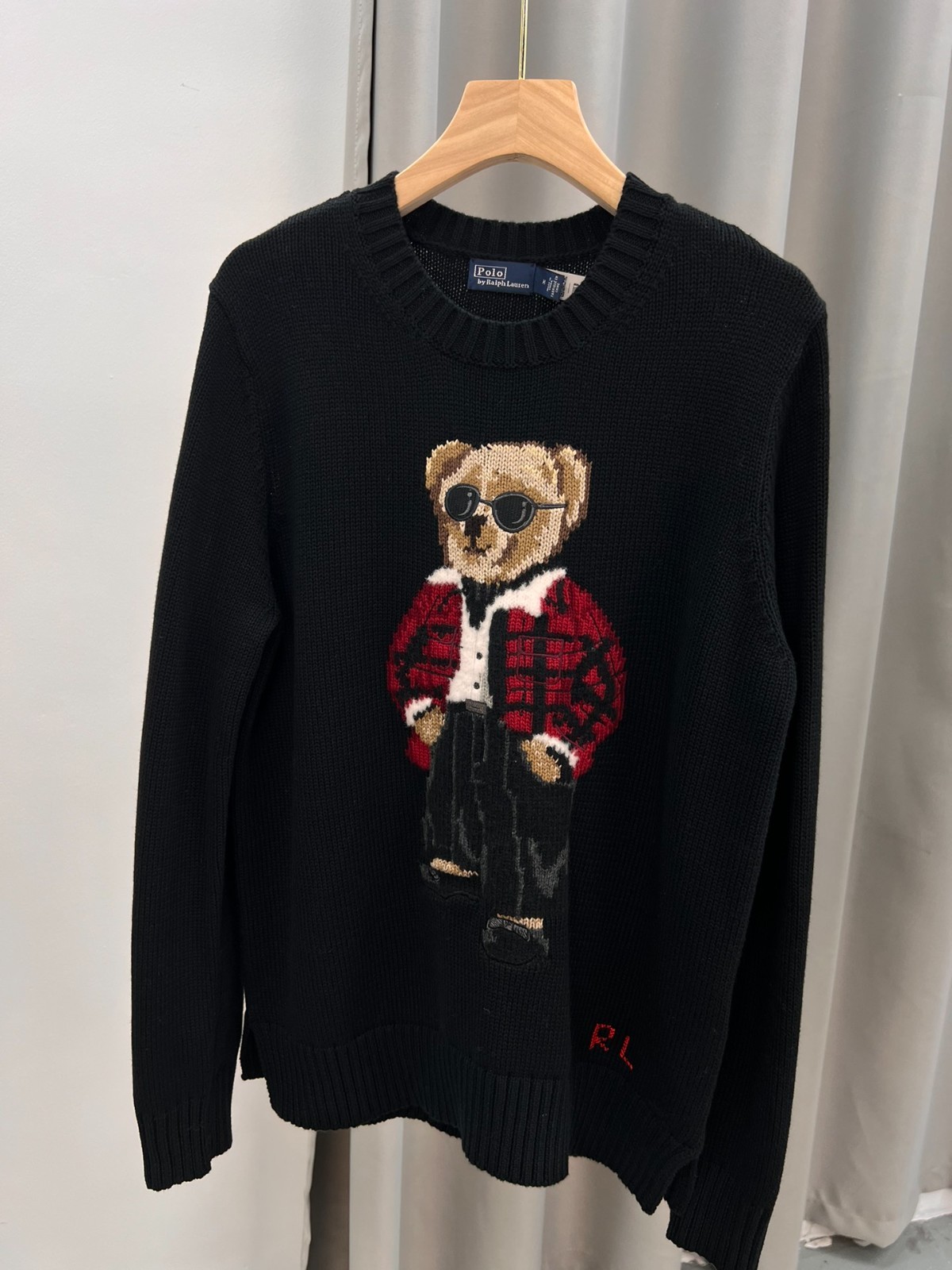 POLO RALPH LAUREN POLO BEAR COTTON CREWNECK JUMPER WOMEN'S  SIZE  L