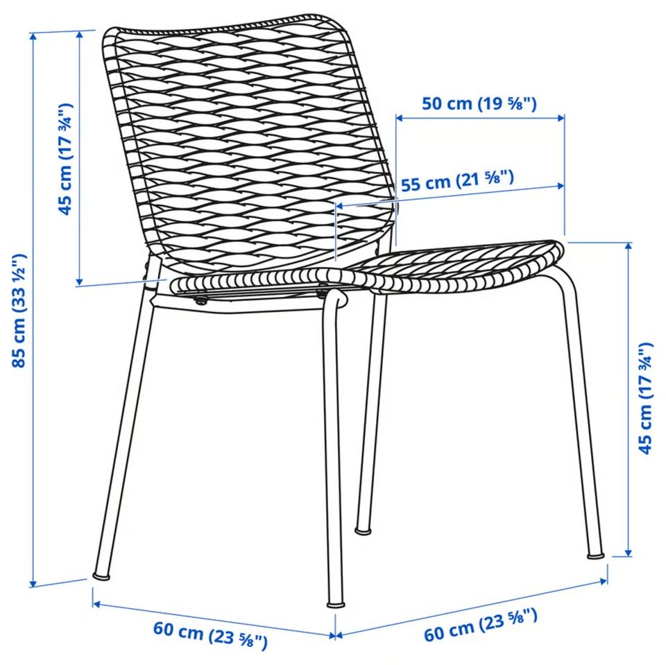 IKEA TEGELON Chair, in/outdoor, dark gray/black 005.038.07 - NEW - Image 4 of 4