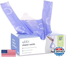 Ubbi 200 Lavender Disposable Diaper Sacks 12-Pack Easy-Tie Tabs Pet Waste Bags