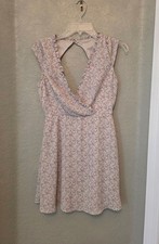 Lulus Ditsy Floral Open Back Lined Mini Dress S EUC
