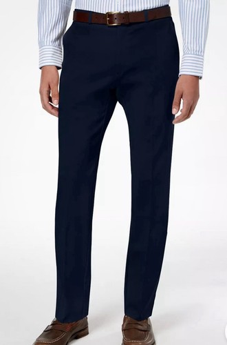 Tommy Hilfiger Men's Blue Solid Stretch Modern-Fit Dress Pants Size 38/30 New