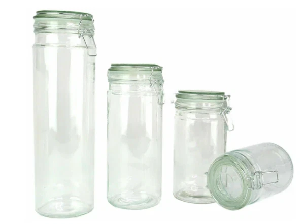 Glass Storage Jars With Hinged Glass Lid Silicone Seal Set of 4
Opens in a new window or tab