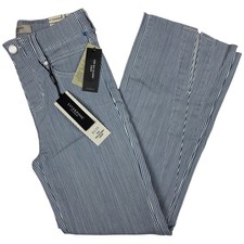 Liverpool Los Angeles Gia Glider Crop High Rise Flare Jeans in Chambray Stripe 2