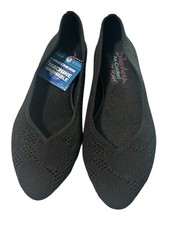Skechers 8.5 Cleo Knitty City Ballet Flat Memory Foam Style 158019 Black New