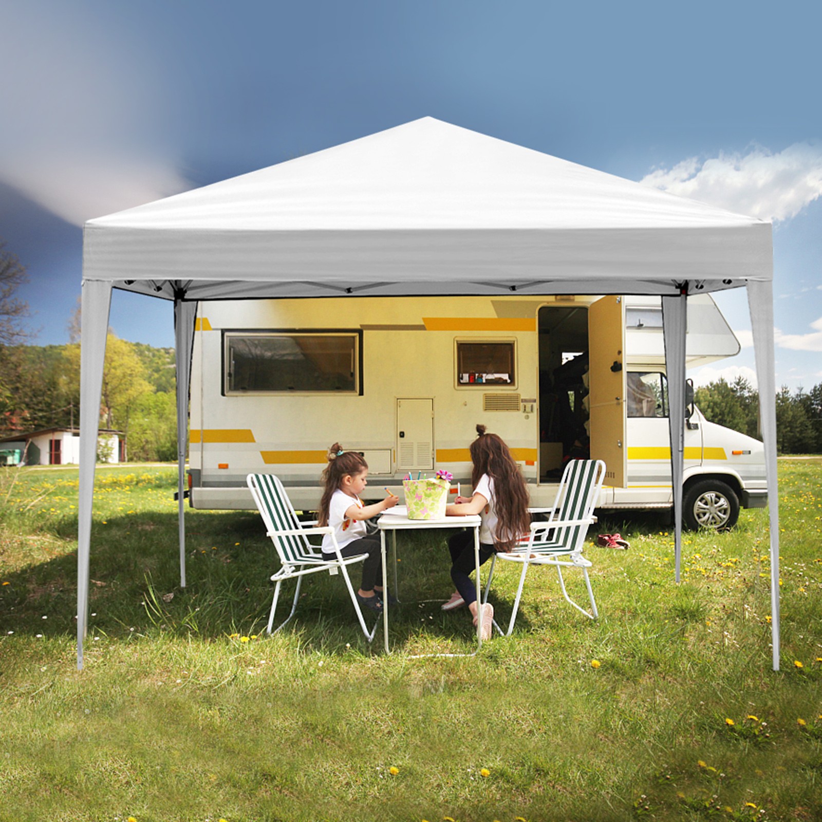 10'x 10' EZ Pop Up Gazebo Party Tent Canopy Outdoor Waterproof /W 4 Wall & Bag