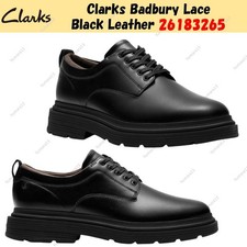Clarks Badbury pizzo pelle nera 26183265 UK 4-13