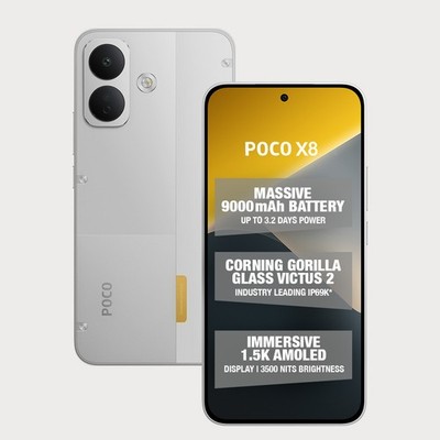POCO X8 (Frost White, 128 GB 6 GB) Snapdragon 6s Gen 4 9000mAh GLOBAL VERSION.