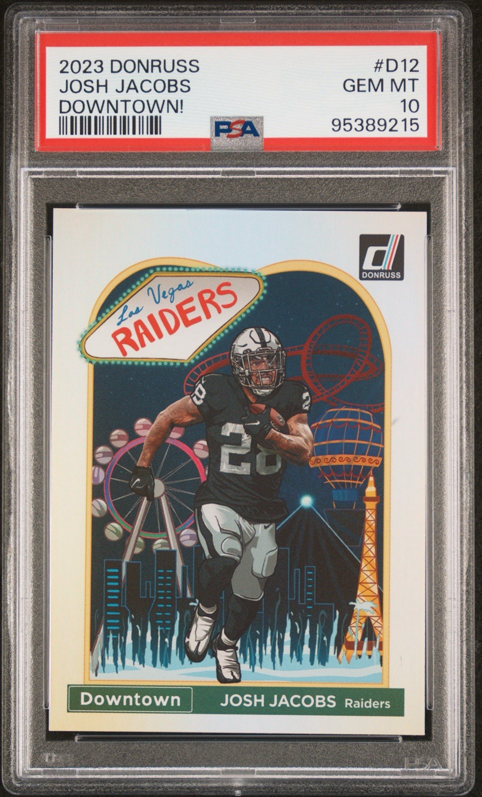 2023 Donruss Josh Jacobs Downtown PSA 10 Raiders SSP #D12