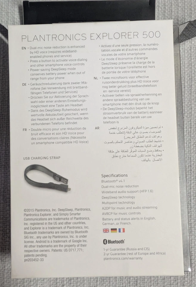 Plantronics Explorer 500 Bluetooth Headset, OVP mit Zubehör - Bild 3 von 4