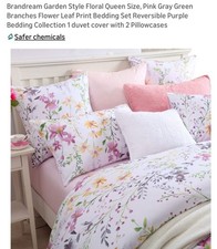 Garden Style Floral Duvet Cover Queen Size Set Duvet Cover 2 Pillow Covers