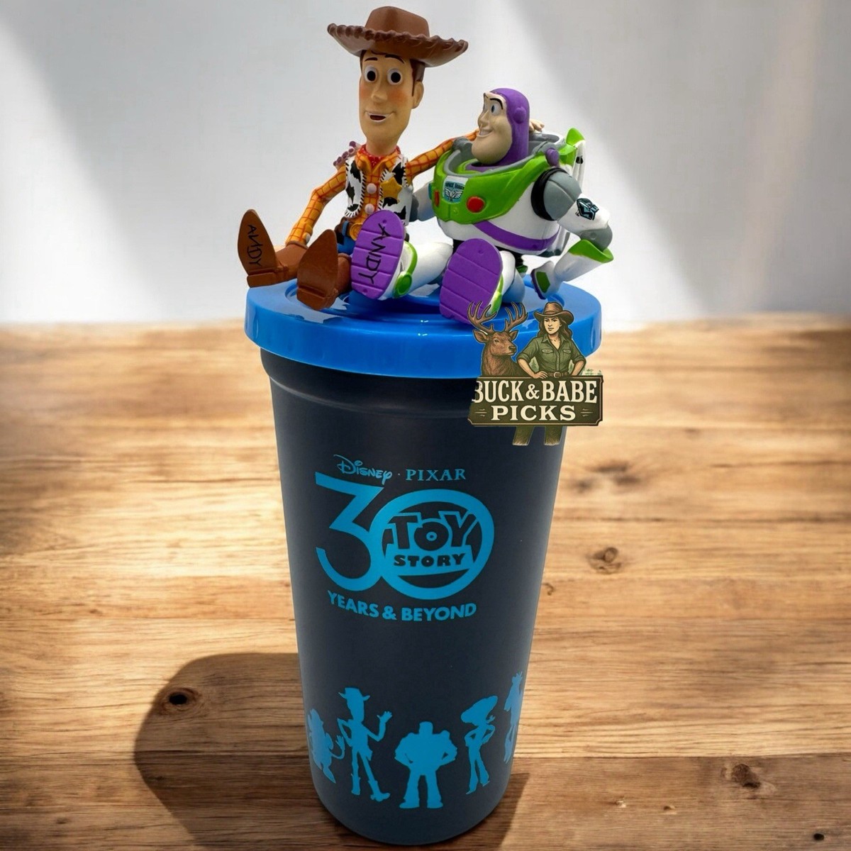 WDCC Toy Story 陶器製フィルム Toy Story Woody & Buzz Topper Cup 30th Anniv. NEW In Original