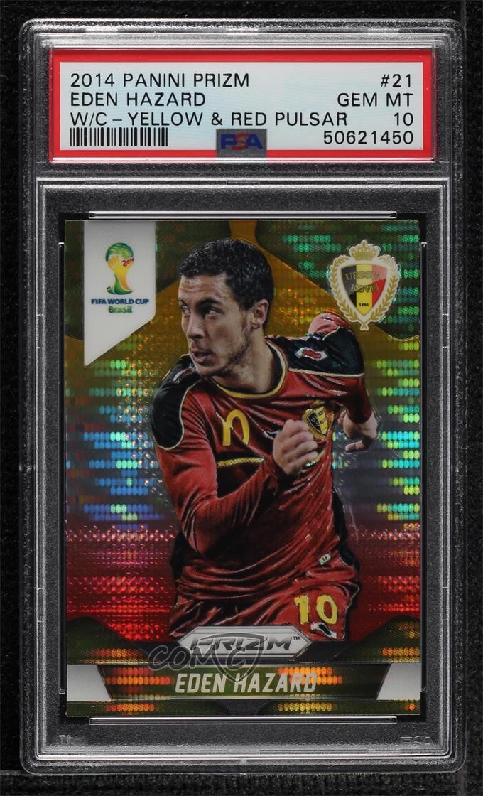 2014 Panini Prizm World Cup Yellow & Red Pulsar Eden Hazard PSA 10 GEM MT 0rw8