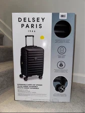Delsey Paris Horizon Expandable Carry On Spinner 22.6” Hardside Black Luggage