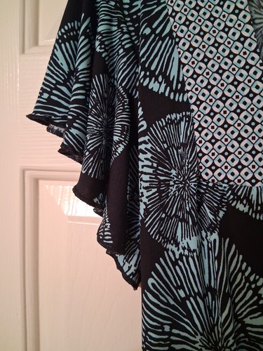 Venezia Womens SZ 14/16 Belted Tunic Turquoise Blue & Black Short Sleeve - Picture 4 of 7