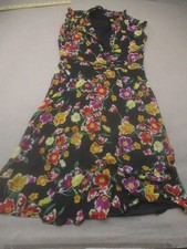 Lulus Size M Women Multicolor Floral V Neck Sleeveless A Line Casual Dress 091