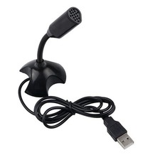 Black USB Mini Desktop Speech Microphone Stand for PC Laptop Computer Notebook F