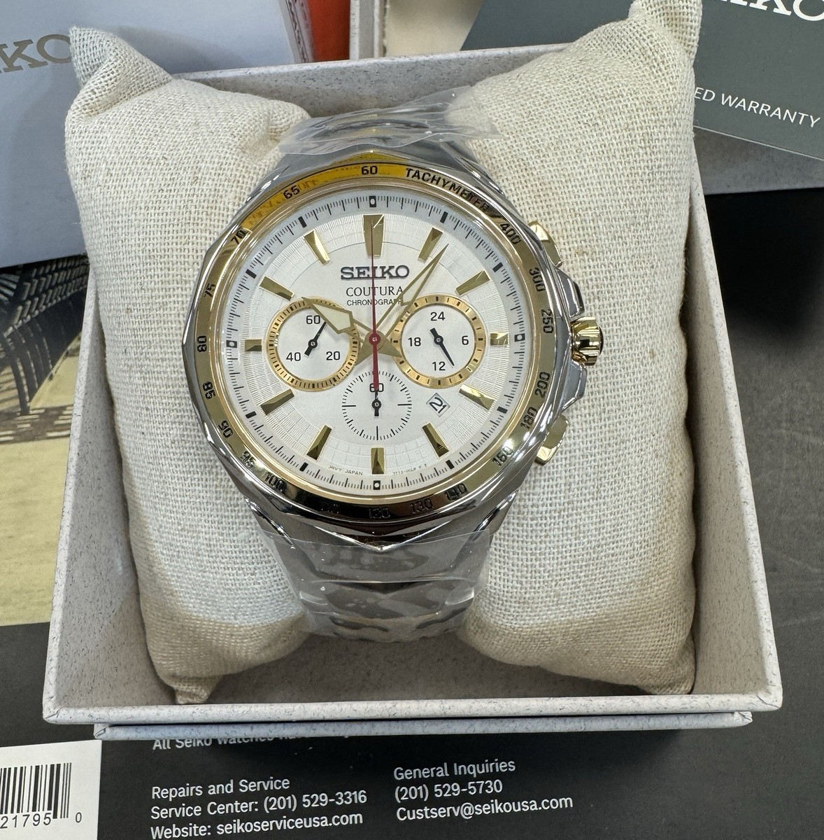Seiko Coutura Chronograph Two Tone White Dial Men's Watch SRWZ24