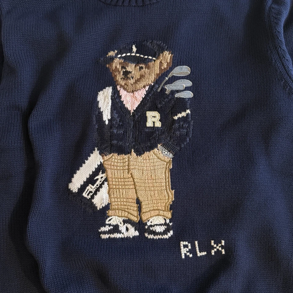 Suéter tejido Polo Bear Ralph Lauren para hombre grande edición de golf RLX Foto 2 de 4