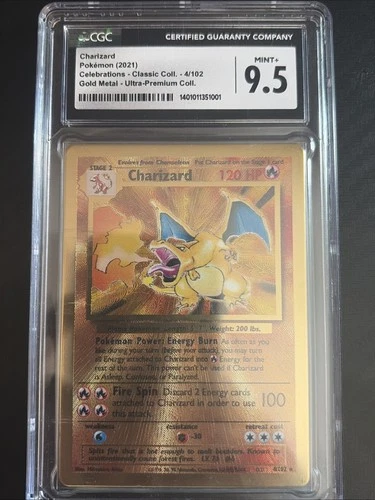 2021 Pokemon Charizard Celebrations - Ultra Premium Gold Metal 4/102 - CGC 9.5