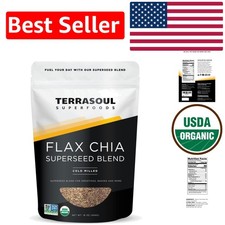 16 Oz Organic Flax Chia Superseed Blend for Healthy Snacks & Smoothies