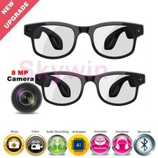 AI smart glasses with camera transition lenses for women with headphone