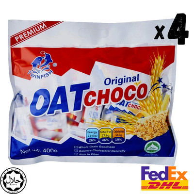 x4 Twinfish Oat Choco Original 400g Healthy Oat Snack Bar 40pcs Halal Cereal NEW