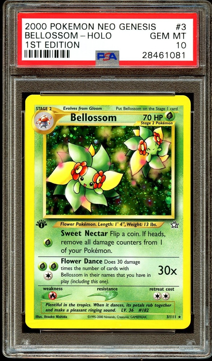 PSA 10 GEM MINT Bellossom 3/111 HOLO RARE Neo Genesis 1ST EDITION
