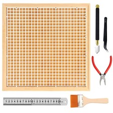 Soleeya Stained Glass Cutting Mat, 12"x12" Stain Tools 12" x 12", Brown