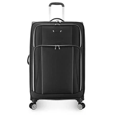 Lares Softside Expandable Luggage with Spinner Wheels, Black, Checked 30-Inch