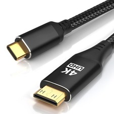 USB C to Mini HDMI Cable 6FT, High Speed 4K Cord 4K@30/2K@60Hz/1080P Nylon Type