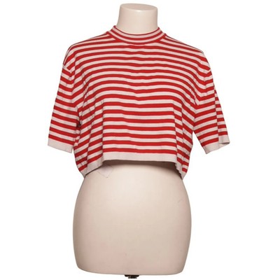 Mango, T-shirt, Größe: M, Rot/Weiß, Polybutylen/Viskose, Streifen, Damen #AlK