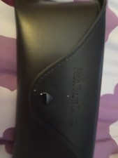 Ralph Lauren Sunglasses Case Black Faux Leather Velvet Lining Snap Closure B74