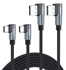 Right Angle USB Cable 10FT, 2Pack Dual 90 Degree USB A to USB Cable for Gamin...